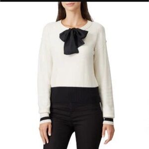 SWEET BABY JAMIE BY JAMIE MIZRAHI Bow Wool Cashmere Sweater Cream